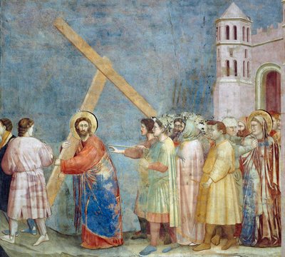 Vägen till Golgata, detalj från Kristi liv och lidande, av Giotto av Giotto (c.1266 1337)