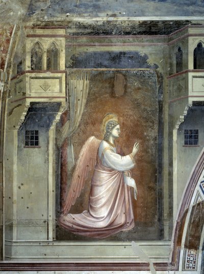 Bebådelsen: Ärkeängeln Gabriel, ca 1305 (fresk) av Giotto (c.1266-1337)