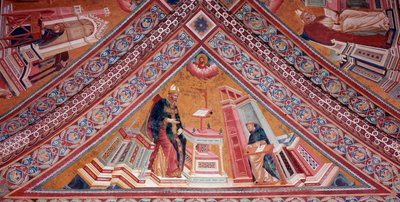 Kyrkans läkare: Saint Augustine of Hippo (fresk av Giotto (c.1266 1337)