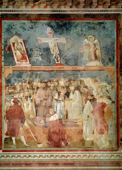 Den helige Franciskus av Assisis liv: Verifieringen av stigmas (S:t Hieronymus undersöker stigmas - Fresco av Giotto (c.1266 1337)