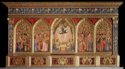 Polyptych Baroncelli: Jungfruns kröning (Tempera på trä av Giotto (c.1266 1337)