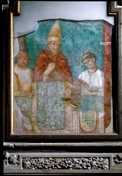 Påven Bonifatius VIII utropar 1300 års jubileum (fresk av Giotto (c.1266 1337)