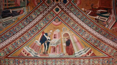 Kyrkans läkare: Saint Ambrose (fresk av Giotto (c.1266 1337)