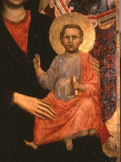 Christ Child från Madonnan och Child Enthroned: av Giotto di Bondone