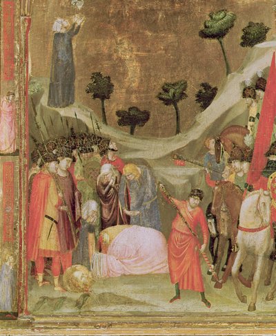 The Martyrdom of St. Paul, högra panel från Stefaneschi Triptych, c.1320 (tempera på panel) (detalj av 214100) av Giotto di Bondone