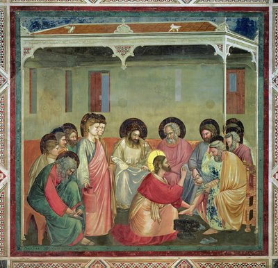 Christ Washing the Disciples Feet, ca 1305 (efter restaurering) (se även 65194) av Giotto di Bondone