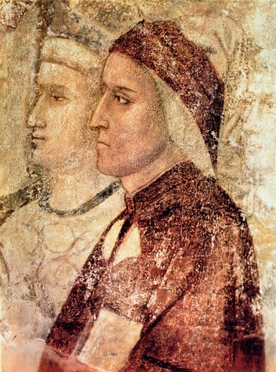 Paradiset, detalj av Dante Alighieri (1265-1321) c.1336 av Giotto di Bondone school of Giotto di Bondone school of