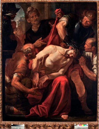 The Derision of Christ (Jesus hånad av soldaterna) Målning av Gioacchino Assereto (1600-1649) 1600-talsgener, Musei di Strada Nuova av Giovacchino Assereto