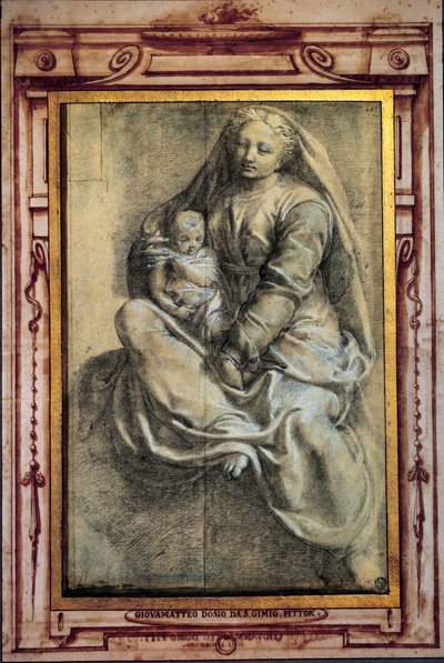 Virgin and Child Lavis av Giovanni Antonio Dosi (1533-1610) 1500-talets sön. 0,43x0,28 m Paris, Louvren av Giovanantonio Dosio