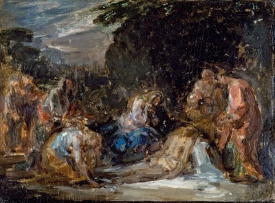 Deposition, av Giovanni Carnovali kallad Piccio (1804-1873), olja på bräda, 21x29 cm av Giovanni Carnovali