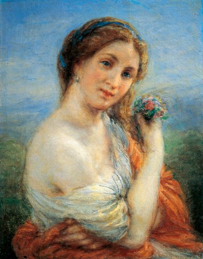 Flora, av Giovanni Carnovali, känd som Piccio (1804-1874) av Giovanni Carnovali