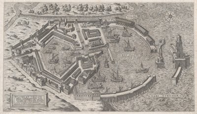 Mirror of Roman Magnificence: Port of Rome, 1581., 1581. av Giovanni Ambrogio Brambilla