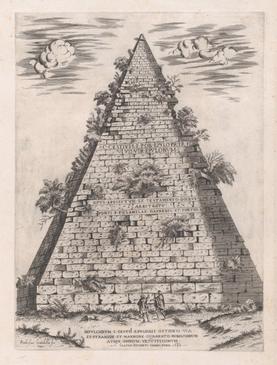 Mirror of Roman Magnificence: Pyramid of Caius Cestius, 1582., 1582. av Giovanni Ambrogio Brambilla