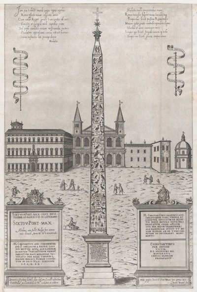 Mirror of Roman Magnificence: The Egyptian Obelisk of Constantine, 1589., 1589. av Giovanni Ambrogio Brambilla