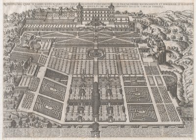 Mirror of Roman Magnificence: Tivoli Palace and Gardens, 1581., 1581. av Giovanni Ambrogio Brambilla.