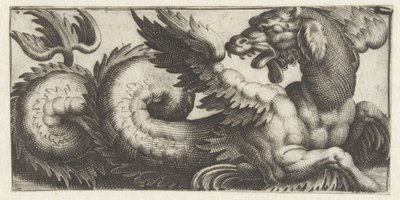 Bevingad säl ser tillbaka Friser med havsmonster (serietitel) av Giovanni Andrea Maglioli