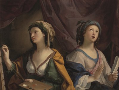 Allegori om måleri och musik (olja på duk) av Giovanni Andrea Sirani