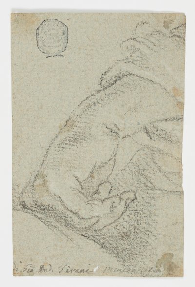 Teckning, studie: En vänsterhand i lutande ställning, ca 1650 av Giovanni Andrea Sirani