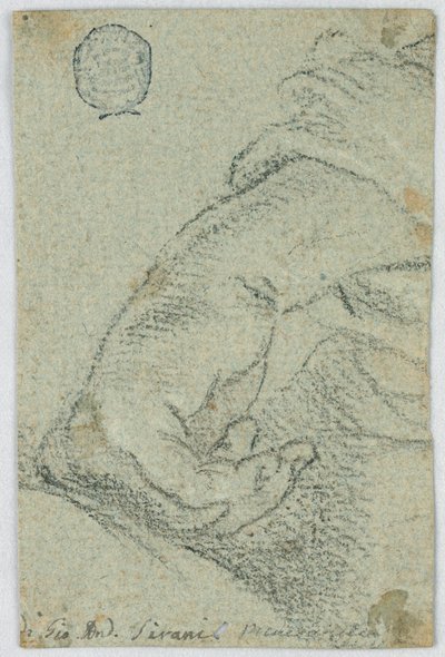Teckning, studie: En vänsterhand i lutande ställning, ca 1650 av Giovanni Andrea Sirani