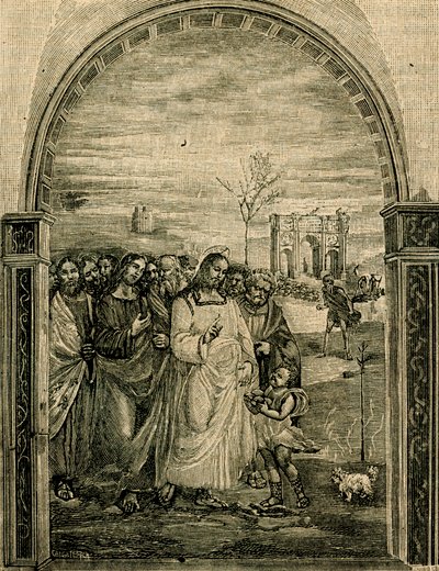 Multiplikation av bröd och fisk, fresk av Sodoma (1477-1549), matsal Sant