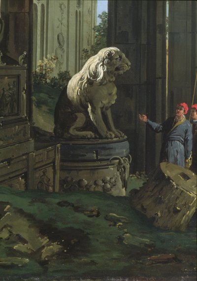 Detalj av "Capriccio med motiv från Padua", c.1756 av Giovanni Antonio Canal