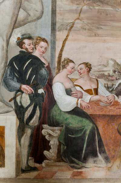 Kortspel, stora salen, ca 1570 (fresk) av Giovanni Antonio Fasolo