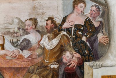 Kortspel, stora salen, ca 1570 (fresk) av Giovanni Antonio Fasolo