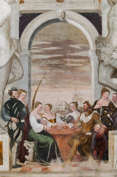 Kortspel, stora salen, ca 1570 (fresk) av Giovanni Antonio Fasolo