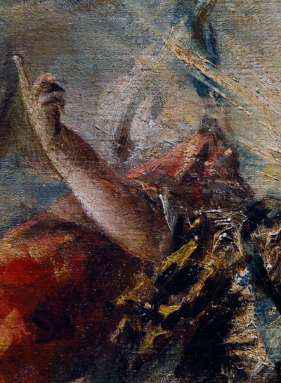 Ängelarmen välsignar Tobias, detalj från Tobias bröllop, högra delen av Giovanni Antonio Guardi