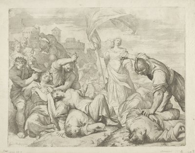 Sankt Ursulas och hennes följeslagares martyrskap av Giovanni Antonio Lorenzini