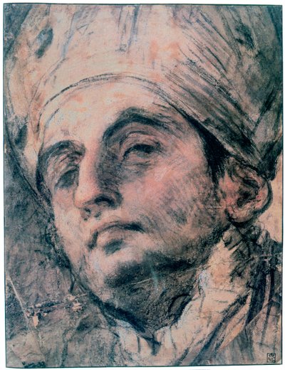Porträttstudie, c1676-1727 av Giovanni Antonio Pellegrini