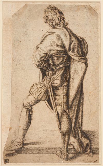 En man stående, sedd bakifrån av Giovanni Antonio Pordenone