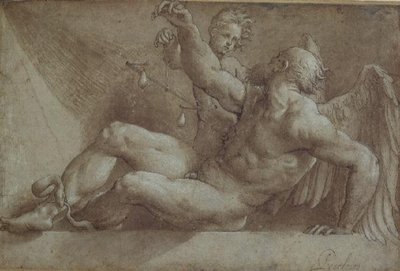 Allegory of Time (ritning) av Giovanni Antonio Pordenone