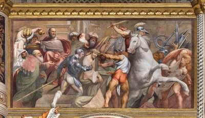 Central Aave, tredje sträckan söderut, klättra till Golgata, Il Pordenone av Giovanni Antonio Pordenone