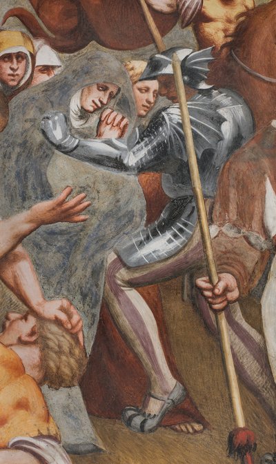 Centralgången, första sydspann, Kristus spikad på korset, Pordenone av Giovanni Antonio Pordenone