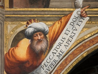 Central Nave, Plume Third Span South, IL Pordenone 1520, byst med profeten av Giovanni Antonio Pordenone