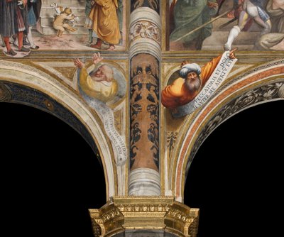 Central Nave, Third and Fourth South Span Plume, IL Pordenone 1520, byster med profeter av Giovanni Antonio Pordenone