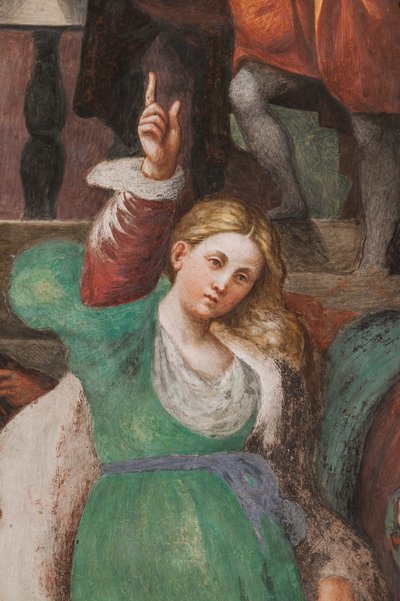 St. Katarinas disputation med filosoferna, 1530-32 (fresk) (detalj av 3601450) av Giovanni Antonio Pordenone
