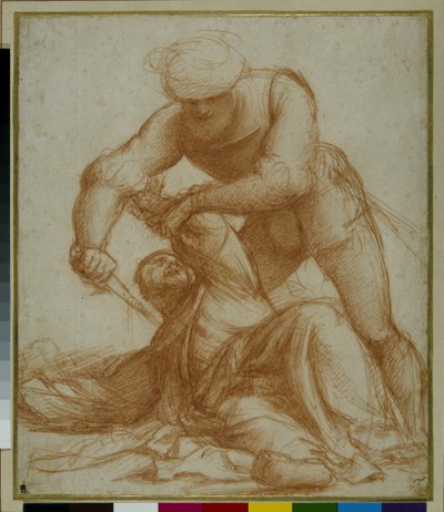 Studie av St Peter Martyrens martyrskap av Giovanni Antonio Pordenone