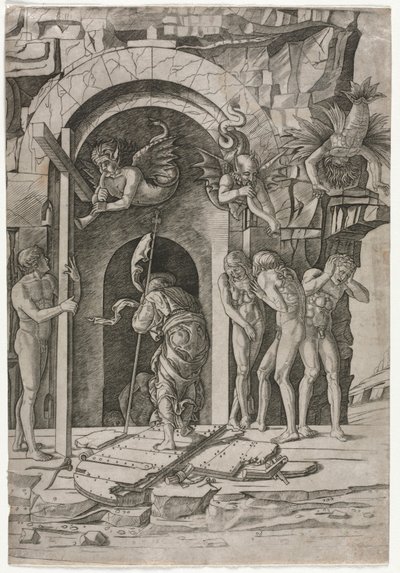 Nedstigning till Limbo, ca. 1490-1500. av Giovanni Antonio da Brescia