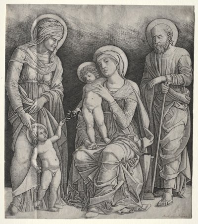Helig familj med St. Elizabeth och spädbarnet St. John the Baptist av Giovanni Antonio da Brescia