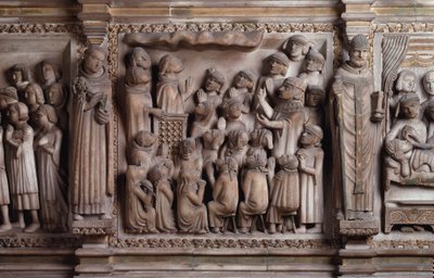 Molnets mirakel Skulptur av vit marmor, 1336-1339, av Giovanni di Balduccio av Giovanni Balduccio