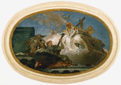 Allegori över Spes, Fides, Caritas (freska) ... av Giovanni Battista (1696-1770) Tiepolo