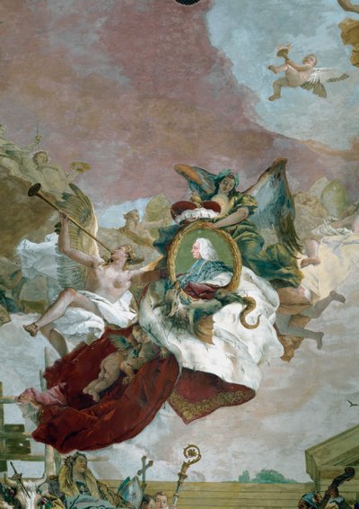 Apoteos av prinsbiskop Carl Philipp von Greiffenklau (fresk) av Giovanni Battista (1696-1770) Tiepolo