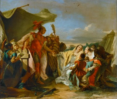 Coriolanus framför Roms murar (målning på duk) av Giovanni Battista (1696-1770) Tiepolo