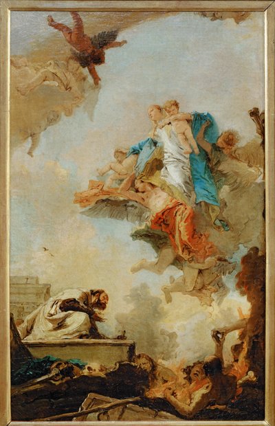 Jungfrun av Carmel uppenbarar sig för Sankt Simeon Stock ... av Giovanni Battista (1696 1770) Tiepolo