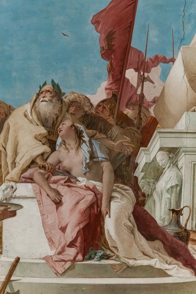 Palazzina (liten byggnad), entréhallen: "Iphigenias offer", detalj av Giovanni Battista Tiepolo