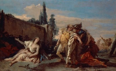 Rinaldo överger Armida (olja på duk) av Giovanni Battista (1696-1770) Tiepolo
