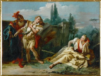 Rinaldo lämnar Armida. Ur Torquato Tassos dikt (målning på duk) av Giovanni Battista (1696-1770) Tiepolo