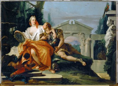Rinaldo under Armidas förtrollning. Från Torquato Tassos (målning på duk) av Giovanni Battista (1696-1770) Tiepolo